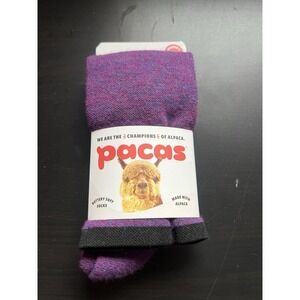 Pacas Womens S/M Crew Socks Alpaca Wool, Buttery Soft Purple